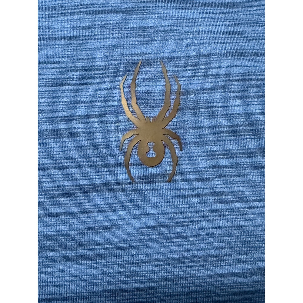 Spyder Active Mens XXL ProWeb Blue Heathered Lightweight Performance Hoodie Top - Picture 5 of 10